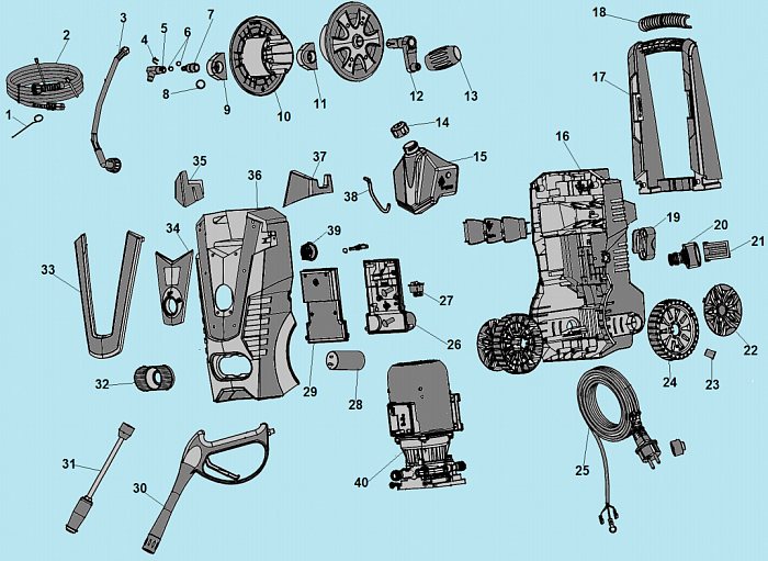 1 ШЛАНГ - ПИСТОЛЕТ МОЙКА CHAMPION HP5210