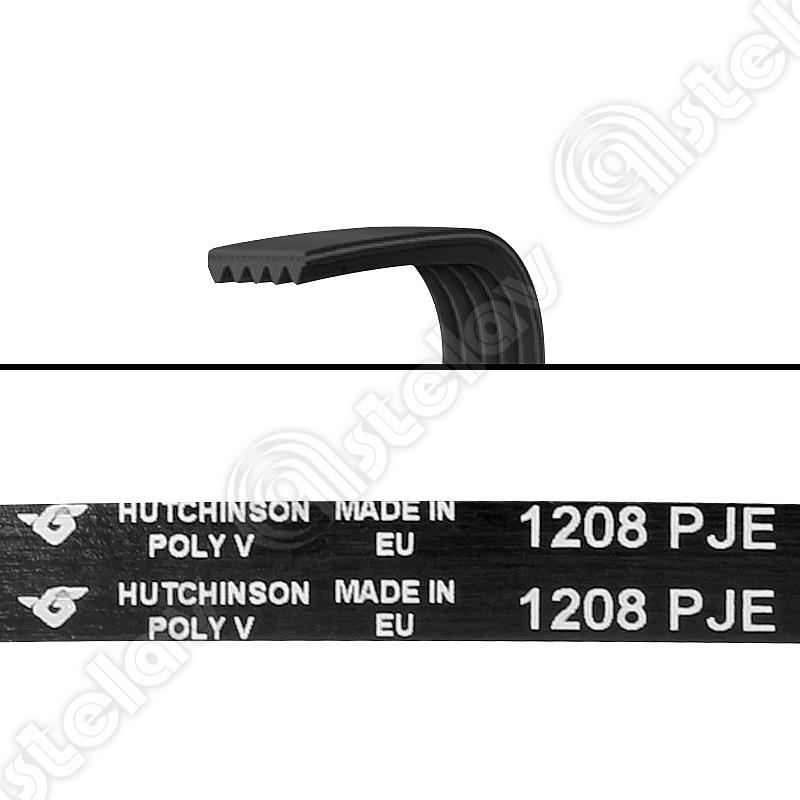 Ремень  L-1208 J4 CANDY 49051540 49046318 HAIER 0020300375 0020300385  INDESIT 141664 ЧЕРНЫЙ HUTCHINSON